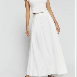 Reformation White Maxi Skirt